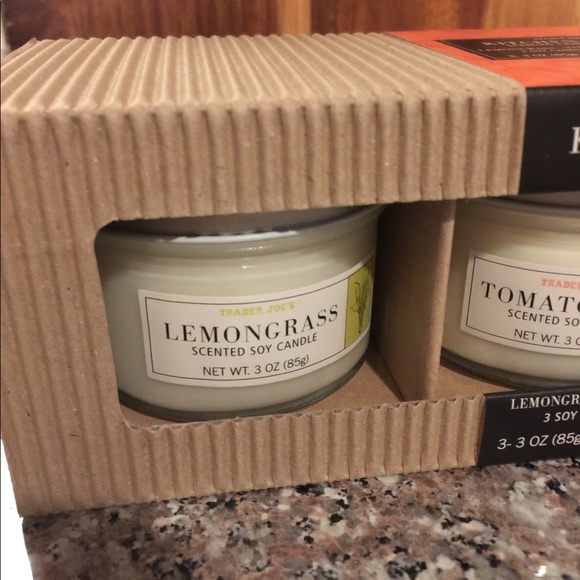 NIB Trader Joe’s 3Pk Kitchen Garden Candle Set - Picture 4 of 8